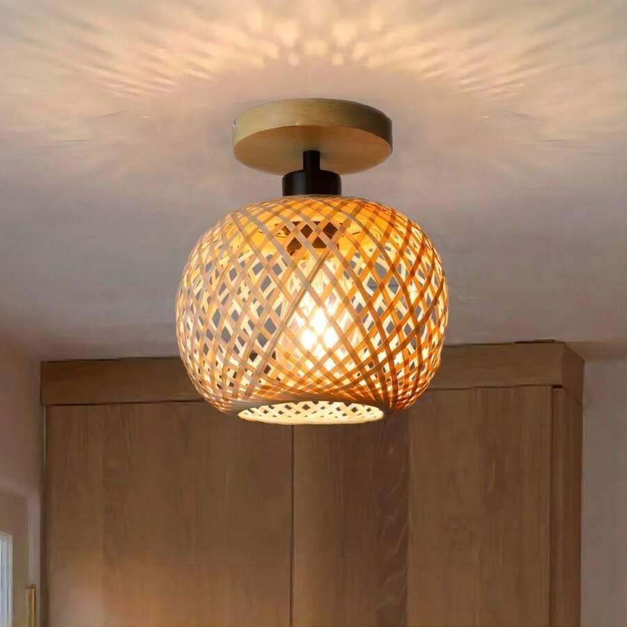 SHEIN BAMBUSOWA LAMPA SUFITOWA S07__20X22