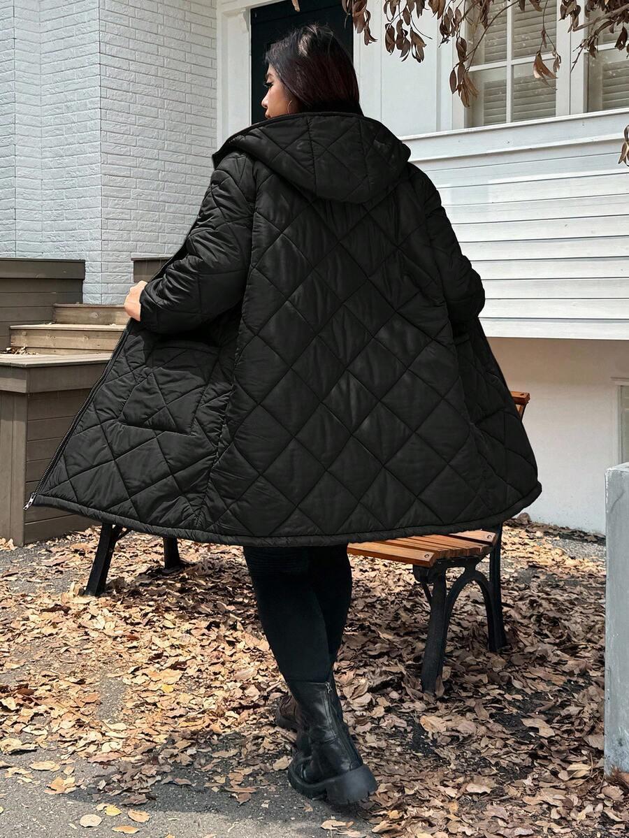 SHEIN CZARNA PIKOWANA KURTKA ZAMEK W01__46