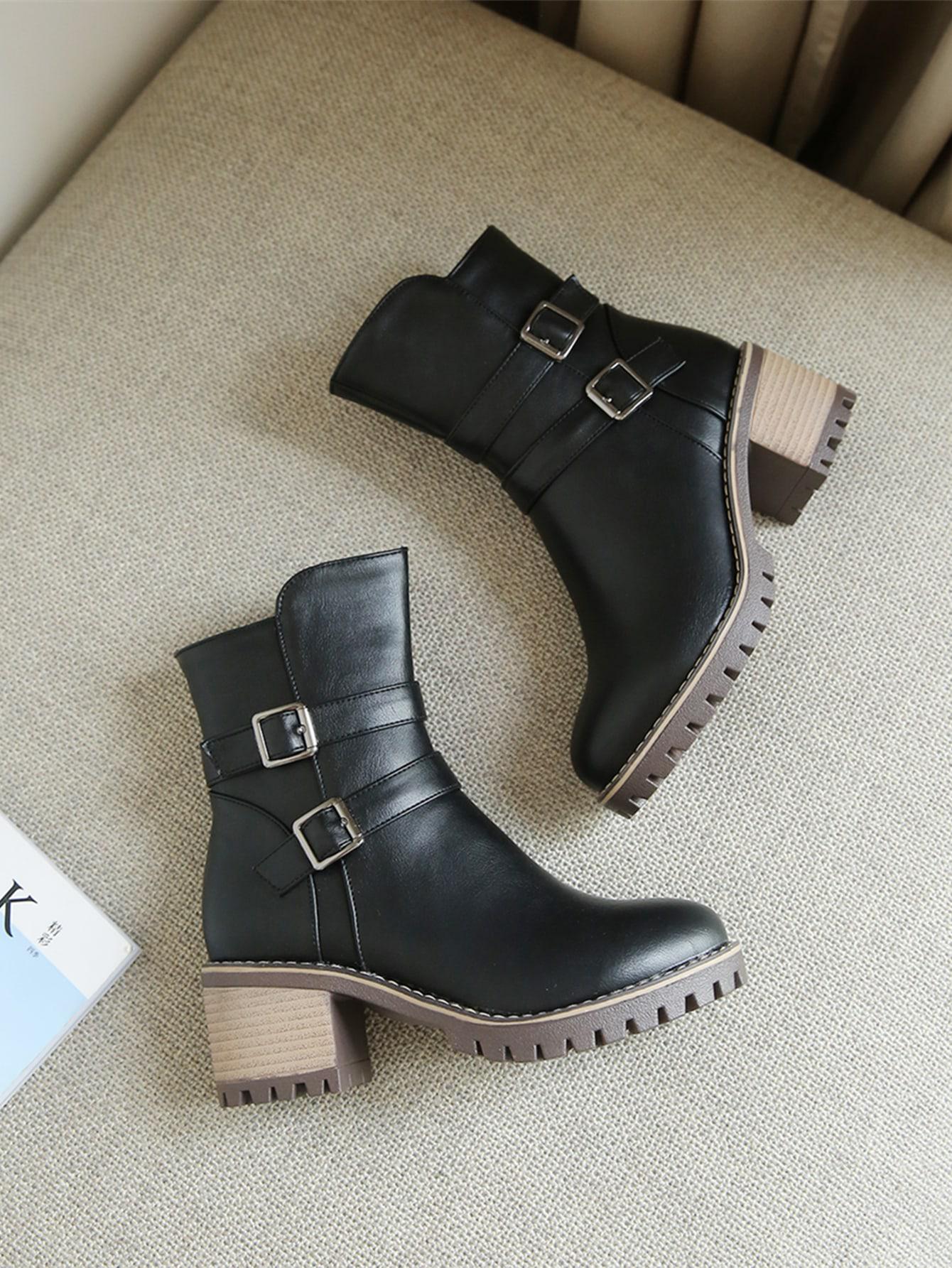 SHEIN CZARNE BOTKI ZAMEK W01__40,5