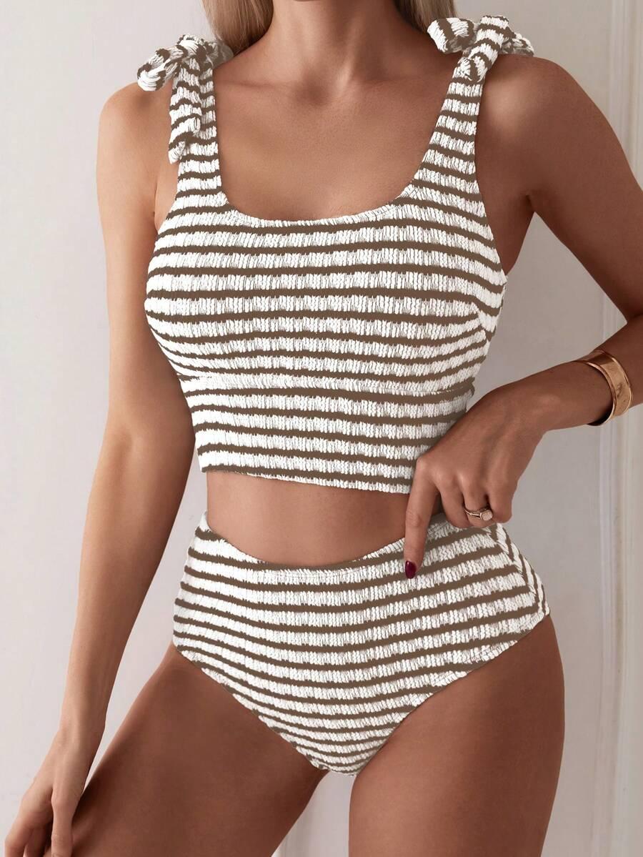 SHEIN DWUCZĘŚCIOWY STRÓJ KĄPIELOWY PASKI S09__S