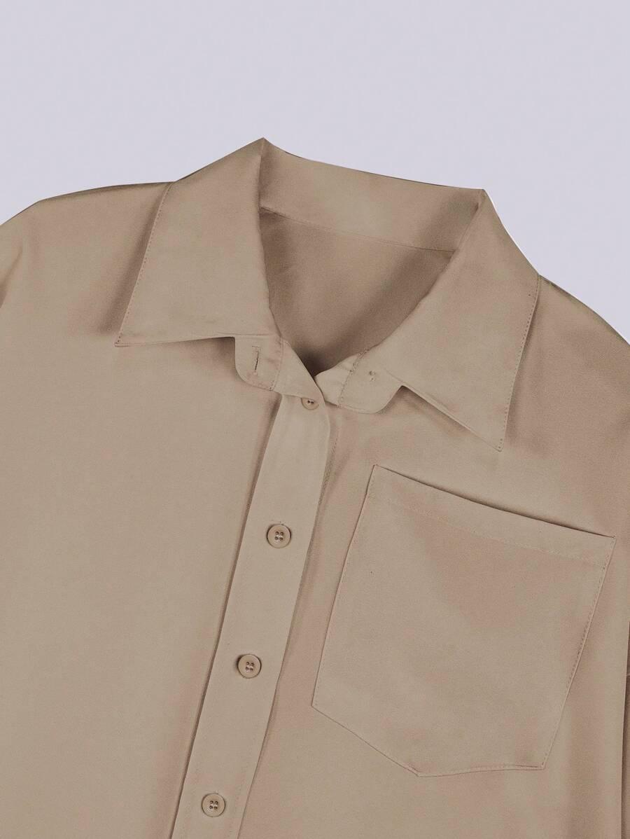 SHEIN BEŻOWA SUKIENKA GUZIKI S06__L