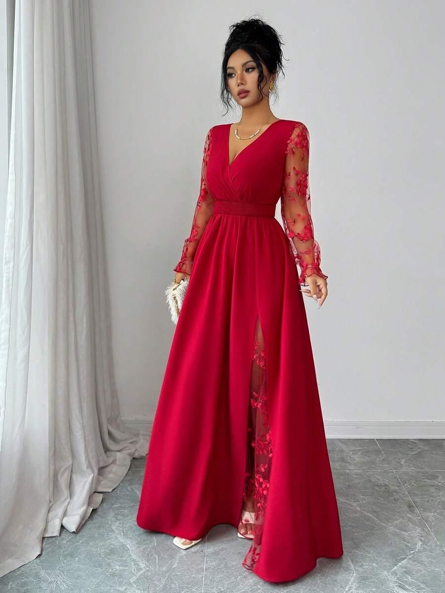 ELENZGA CZERWONA MAXI SUKIENKA