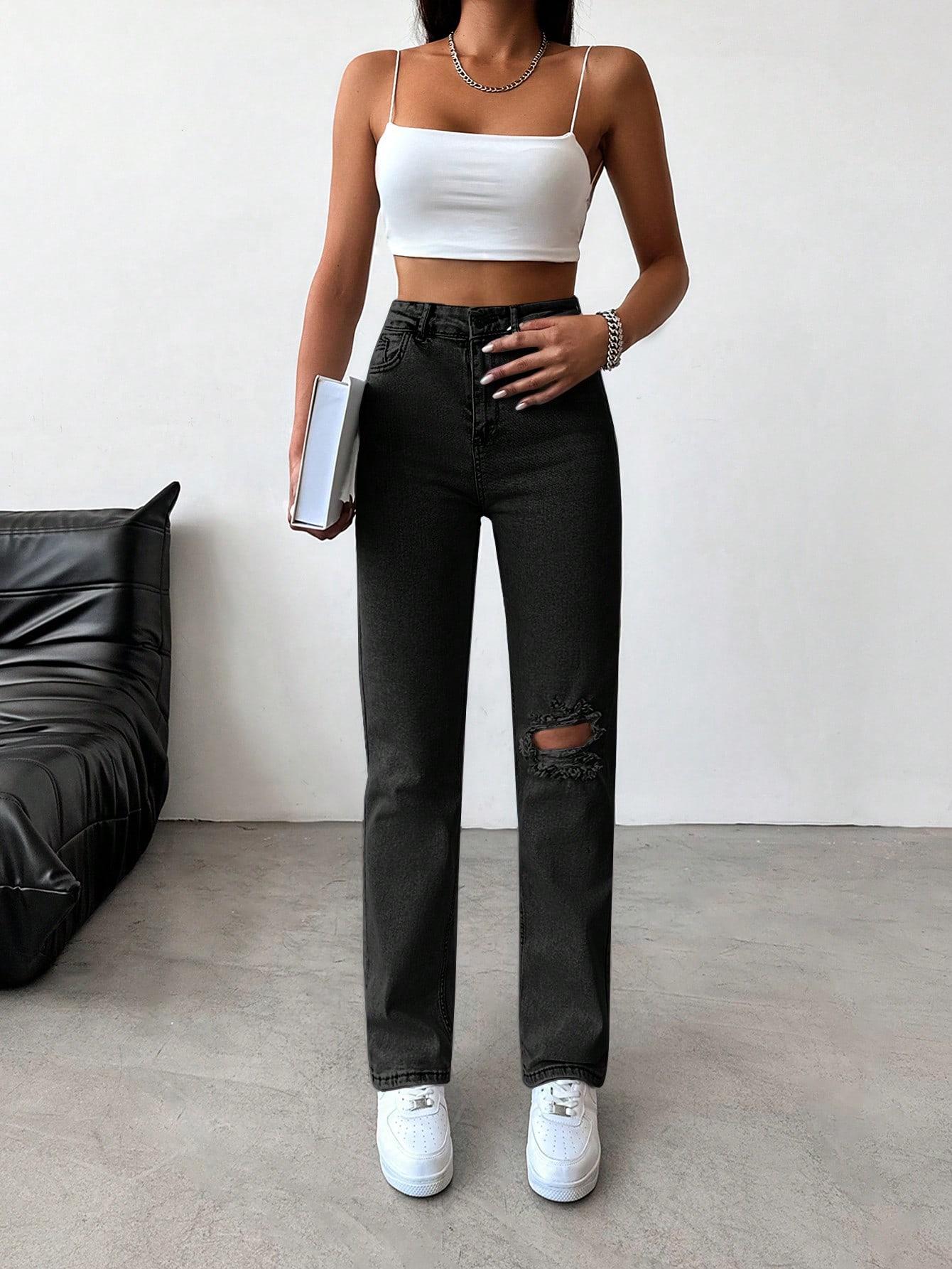 SHEIN CZARNE SPODNIE JEANS CASUAL S06__XXL