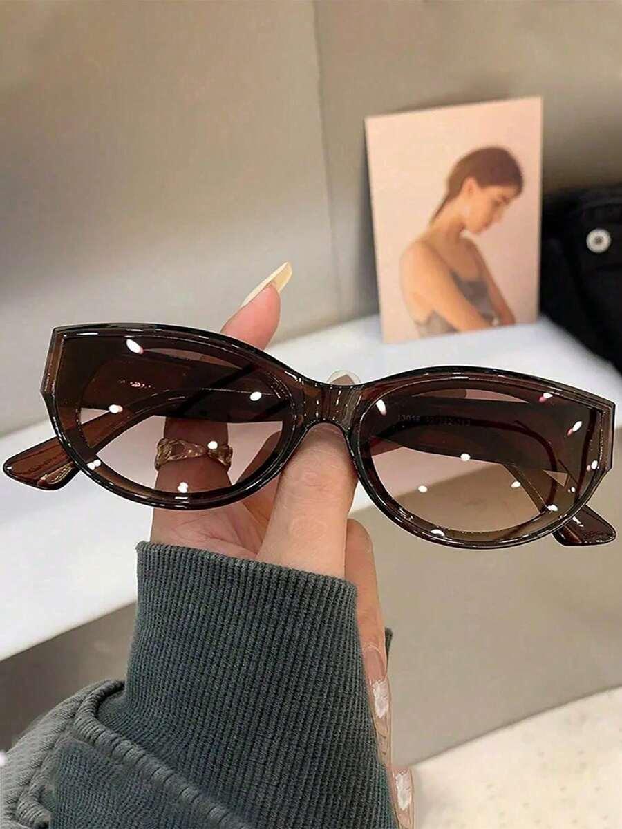 SHEIN BRĄZOWE OKULARY PRZECIWSŁONECZNE S07