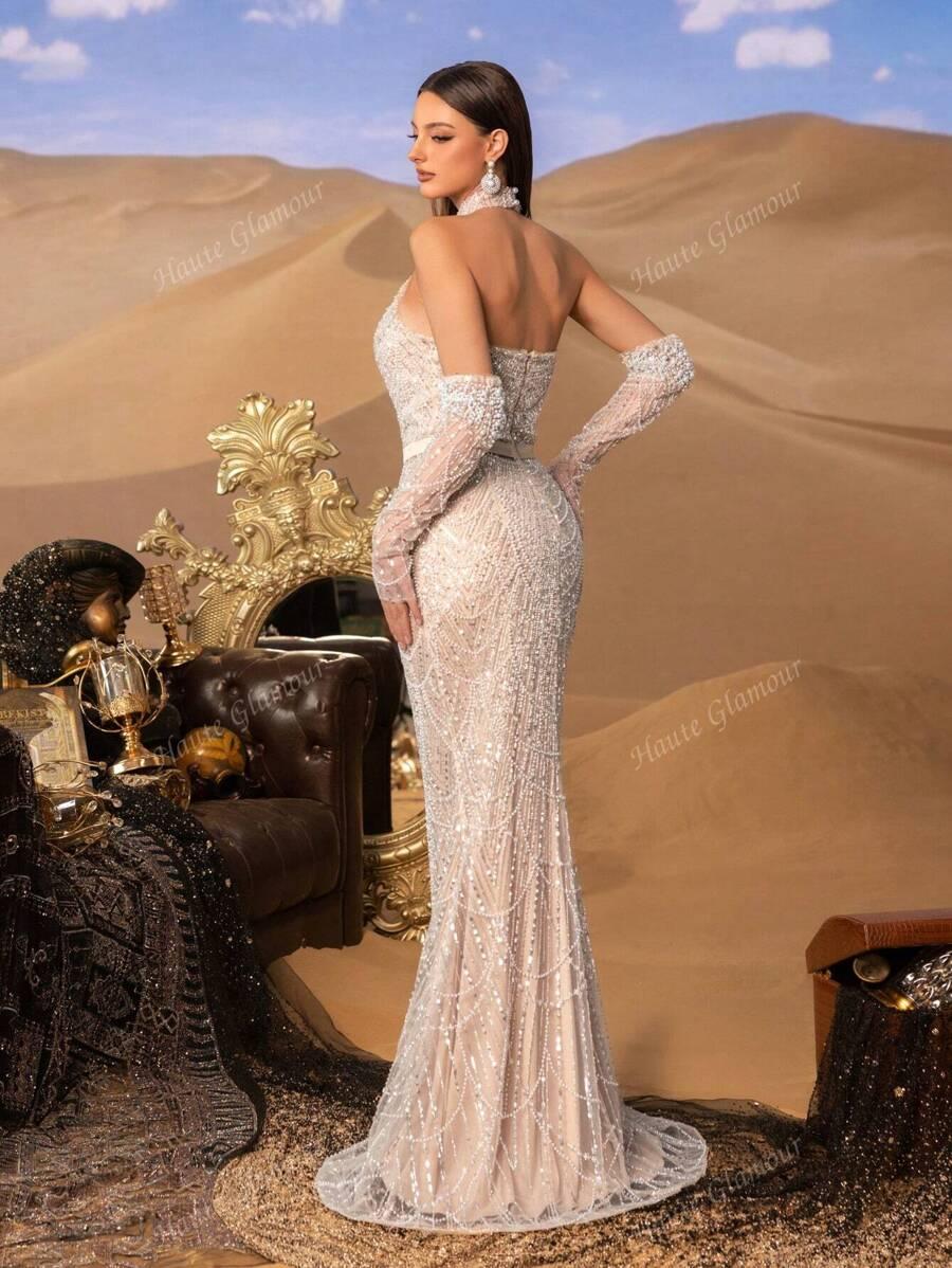 SHEIN MAXI SUKIENKA ZDOBIENIA S06__L