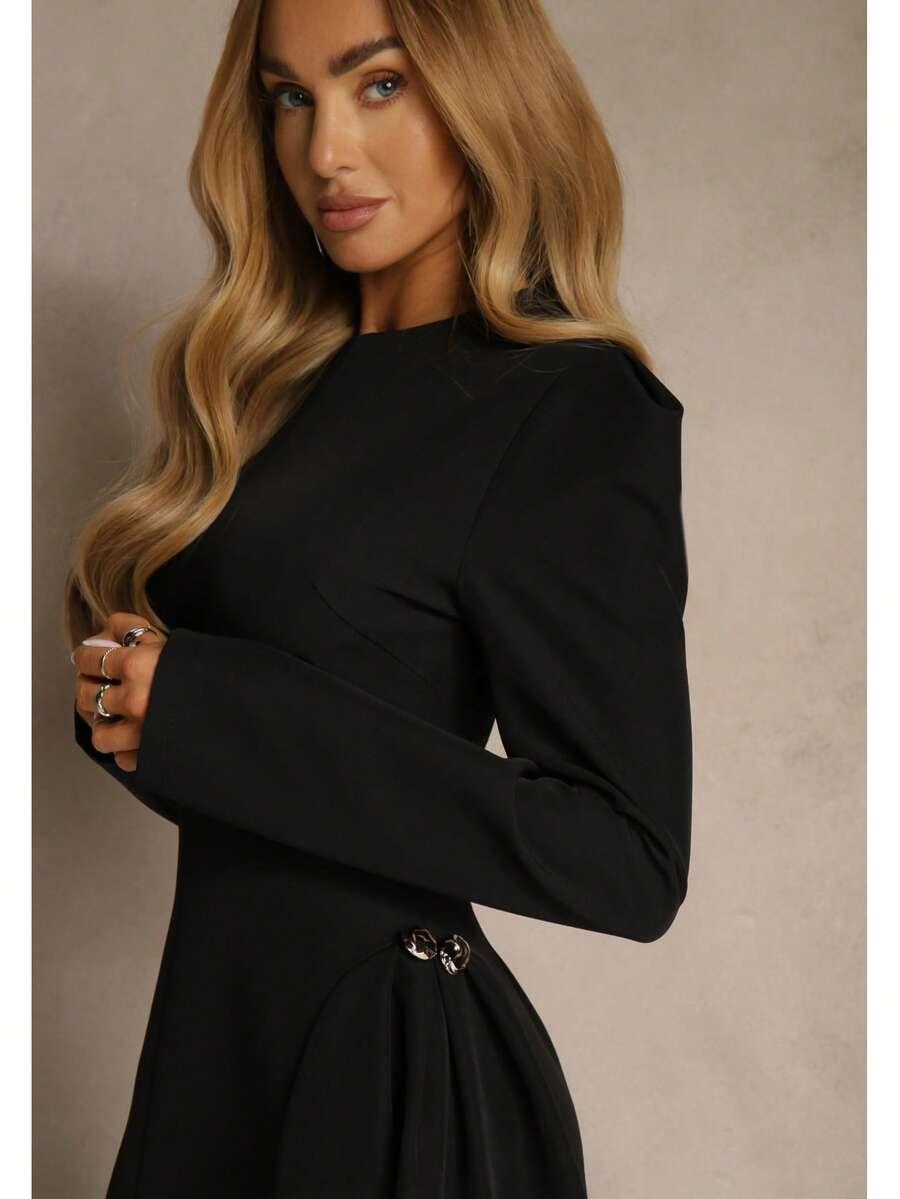 SHEIN CZARNA SUKIENKA DŁUGI RĘKAW S06__M/L