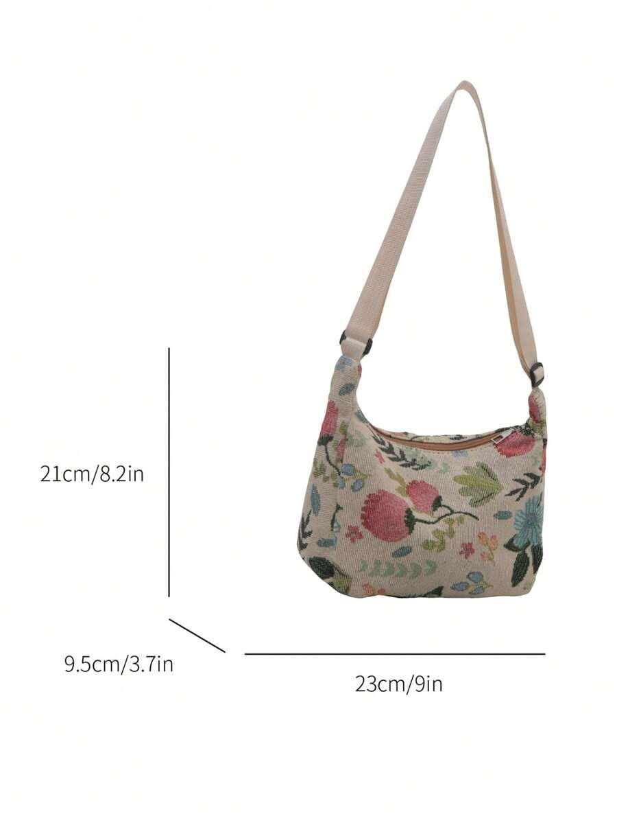 SHEIN TOREBKA NA RAMIĘ WZÓR KWIATY S07__23X9,5X21