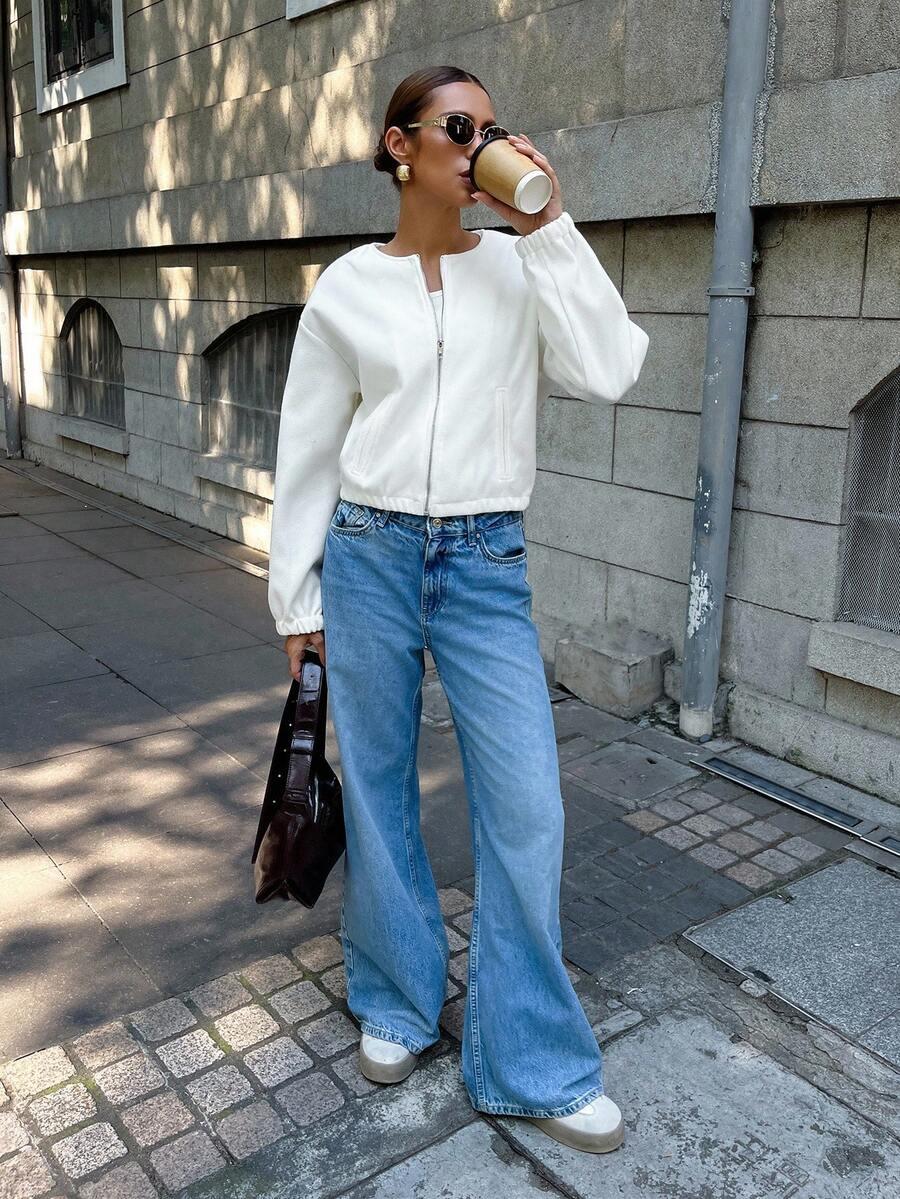 SHEIN BIAŁA KURTKA ZAMEK S06__S