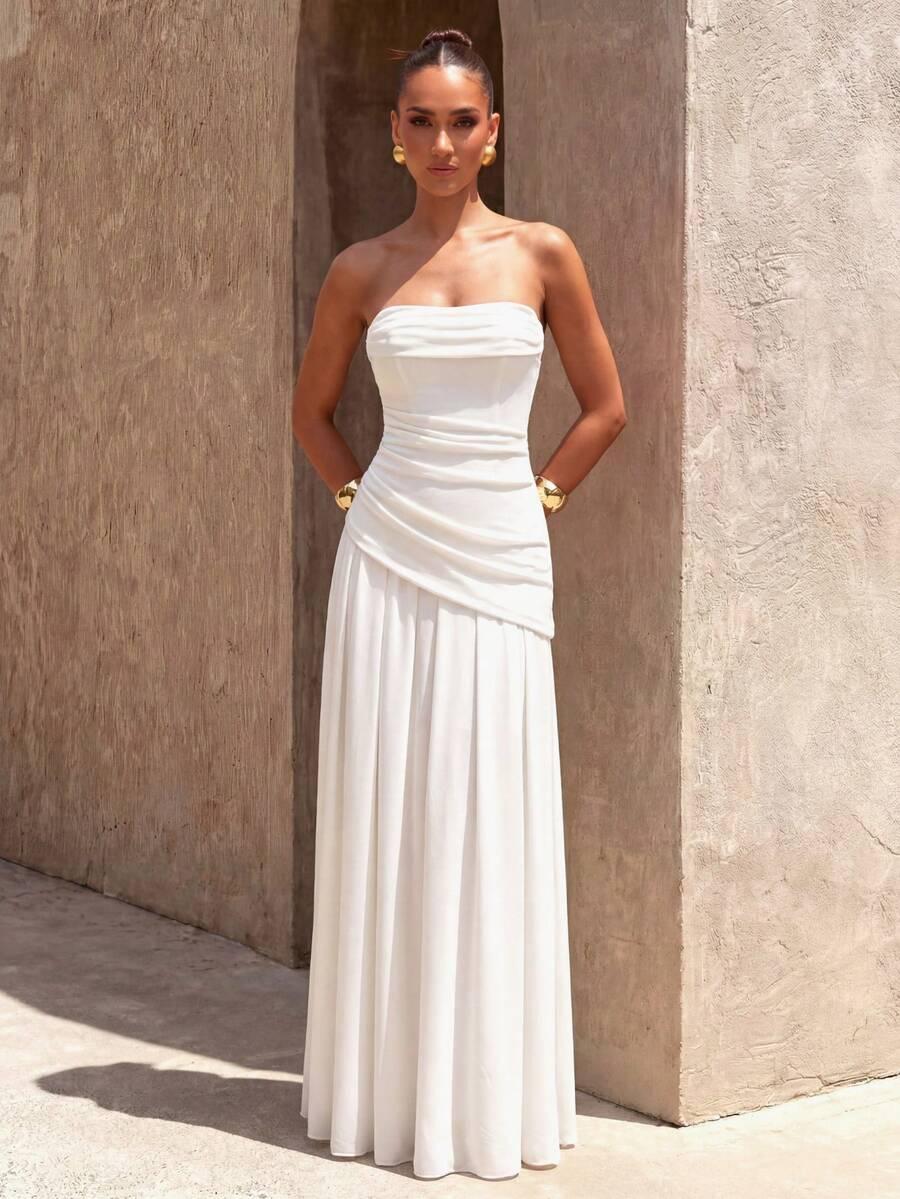 SHEIN BIAŁA MAXI SUKIENKA S06__M