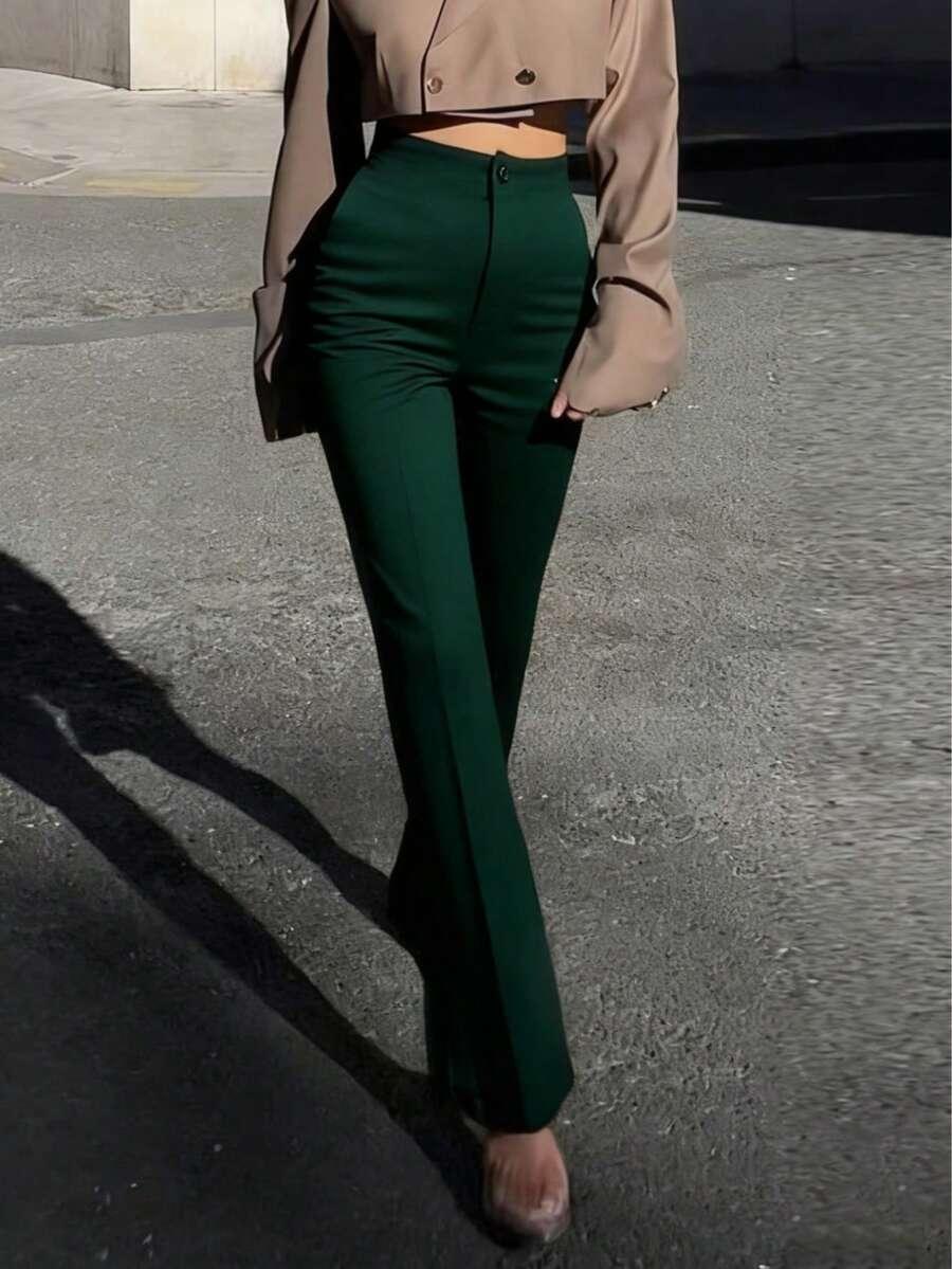 SHEIN ZIELONE SPODNIE WYSOKI STAN S06__XL