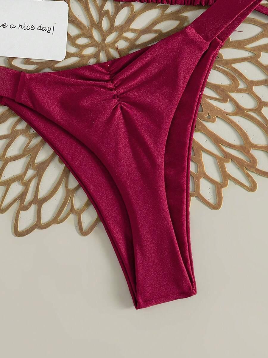 SHEIN CZERWONY DWUCZĘŚCIOWY STRÓJ KĄPIELOWY S09__S