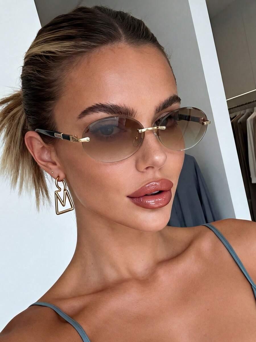 SHEIN BRĄZOWE OKULARY PRZECIWSŁONECZNE S07