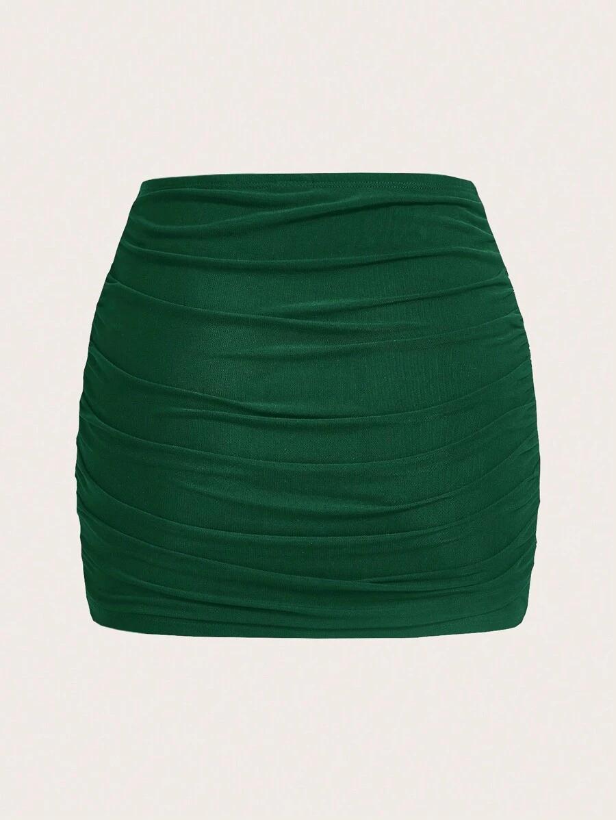 SHEIN ZIELONA MINI SPÓDNICA S06__M