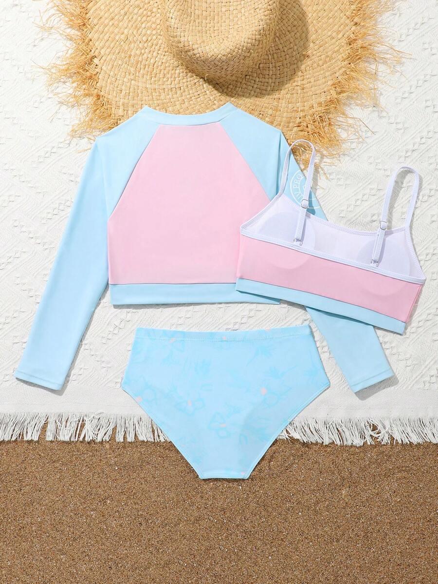 SHEIN TRZYCZĘŚCIOWY KOMPLET BIKINI S09__128-134