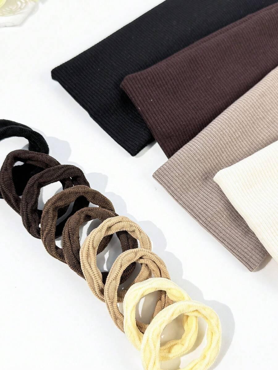 SHEIN CZARNA OPASKA NA GŁOWĘ GUMKA DO WŁOSÓW 10-PACK S07
