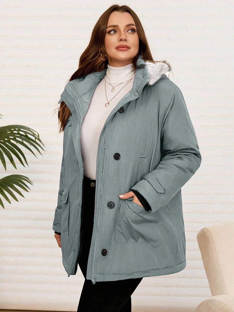EMERY ROSE SZARA KURTKA Z KAPTUREM ZAMEK W01__46