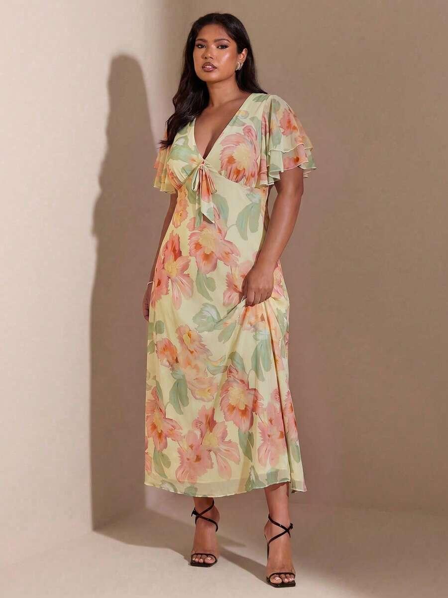 SHEIN MAXI SUKIENKA WZÓR KWIATY S06__46