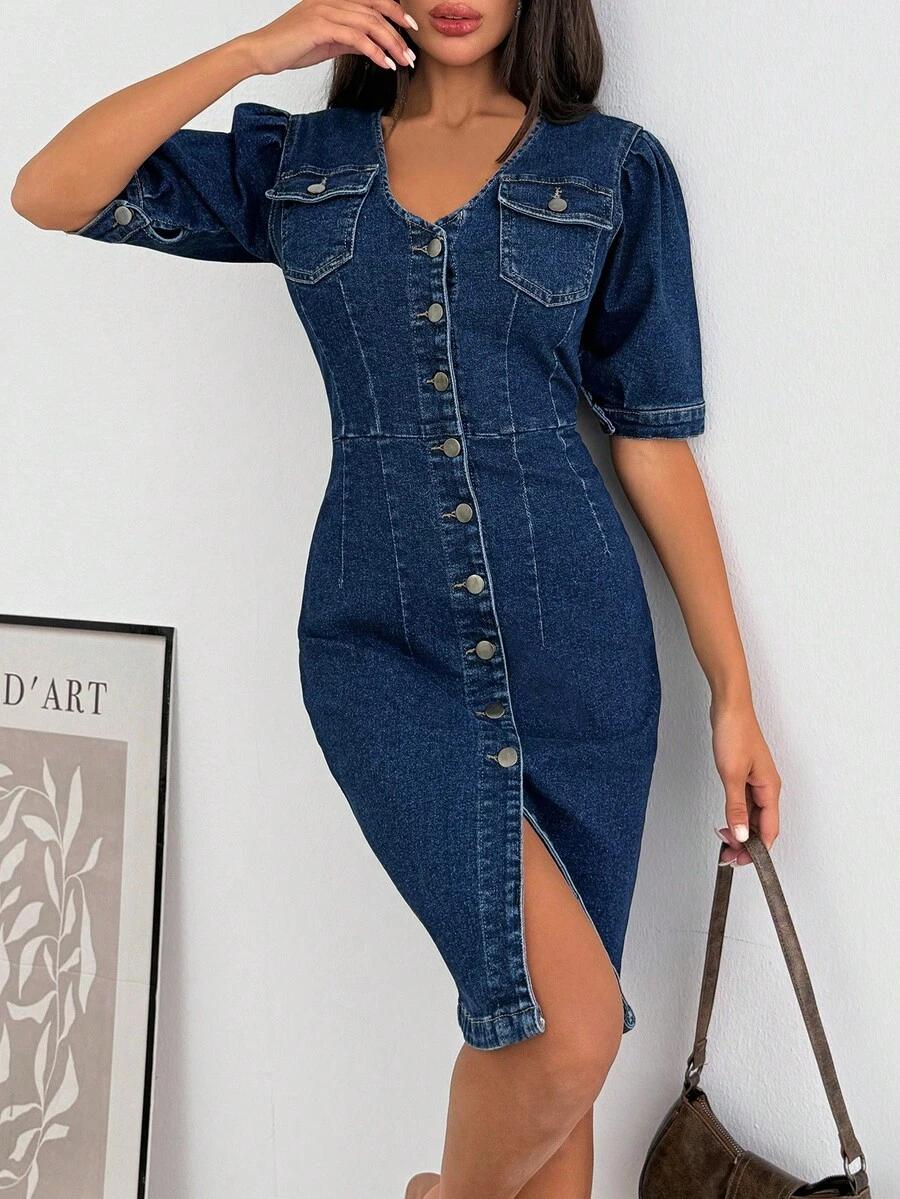 SHEIN JEANSOWA MIDI SUKIENKA S06__S