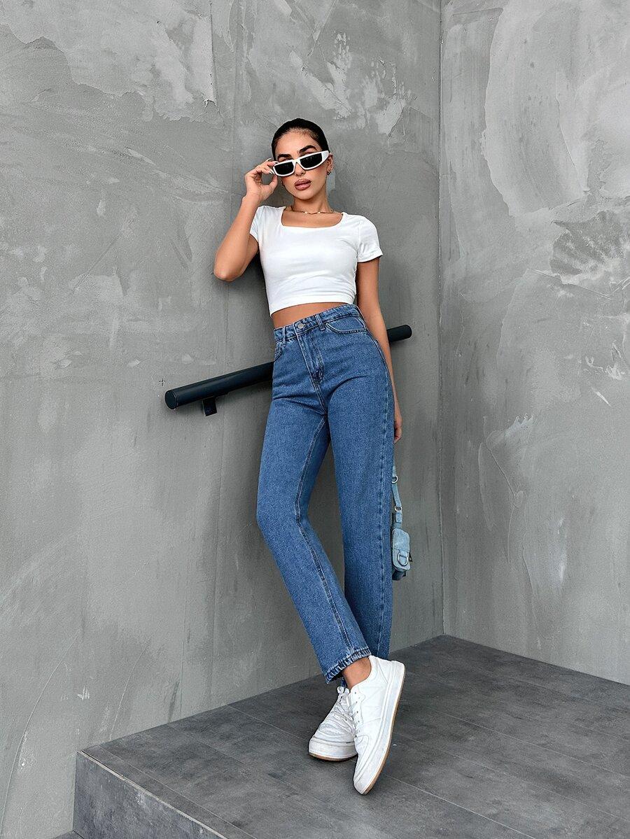 EURMUSE NIEBIESKIE SPODNIE JEANS S06__XL