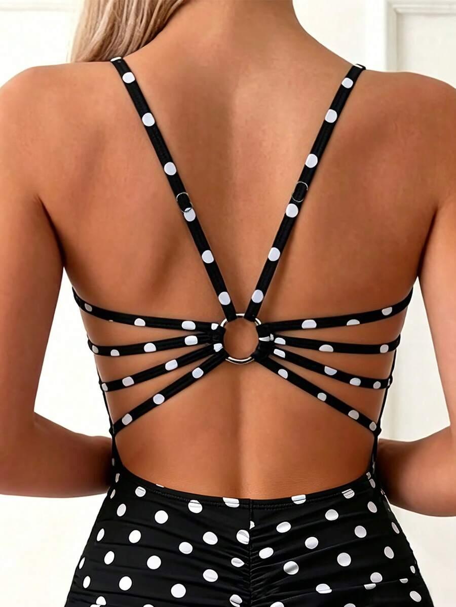 SWIM BASICS JEDNOCZĘŚCIOWY STRÓJ KĄPIELOWY GROSZKI S09__M
