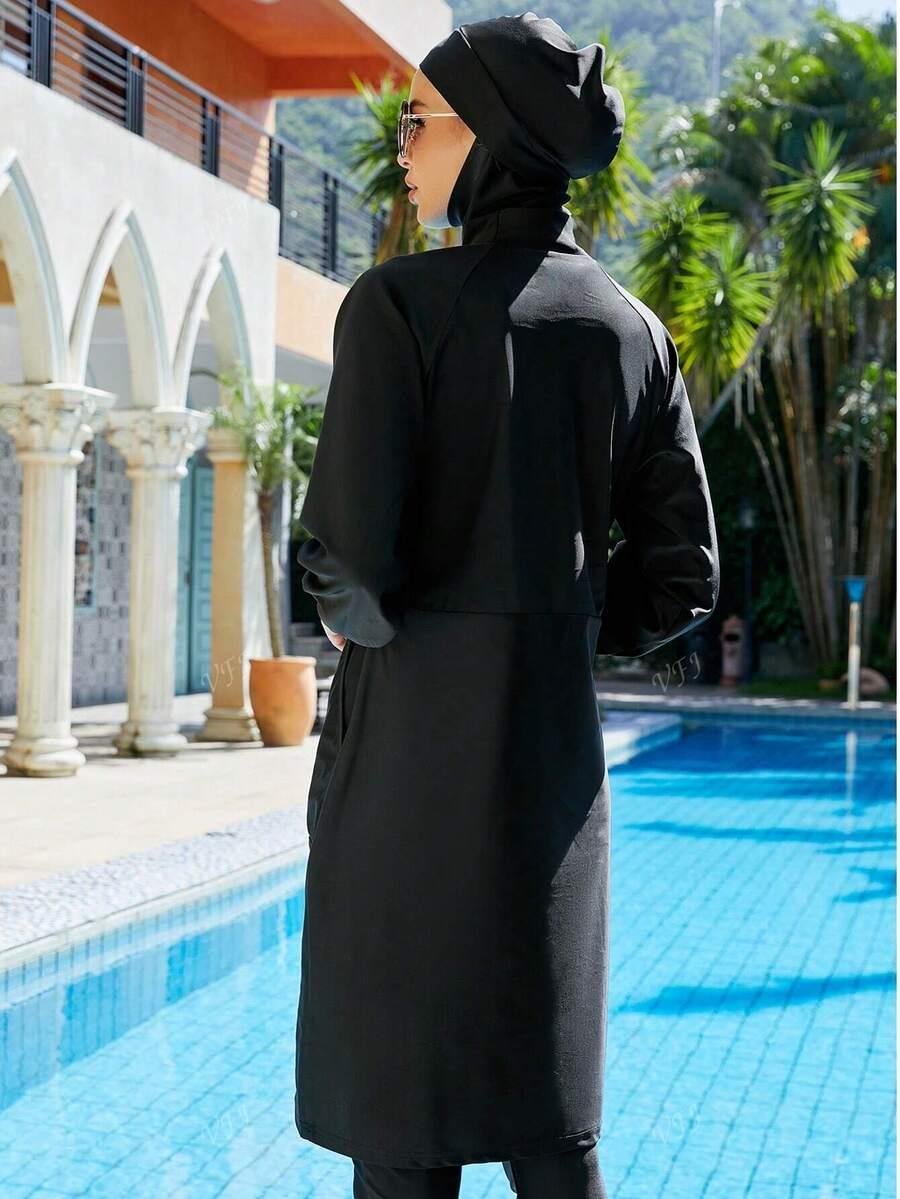 SHEIN CZARNY DWUCZĘŚCIOWY STRÓJ KĄPIELOWY S09__XL