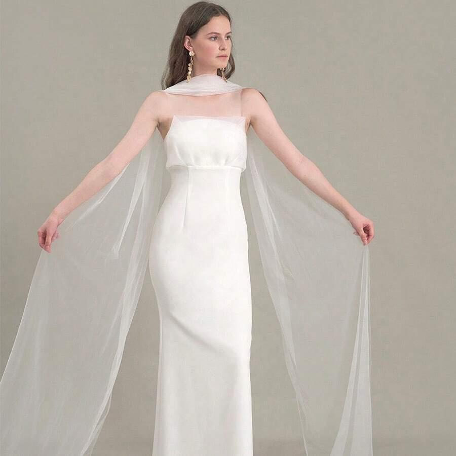 SHEIN BIAŁY SZAL DO SUKNI S07