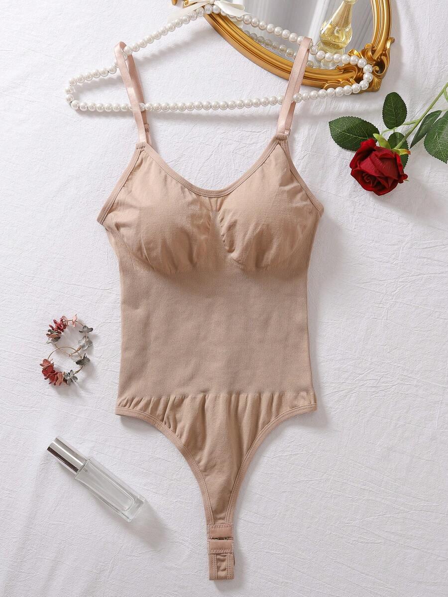 SHEIN WYSZCZUPLAJĄCE BEZSZWOWE BIAŁE BODY STRINGI RAMIĄCZKA PK01__S