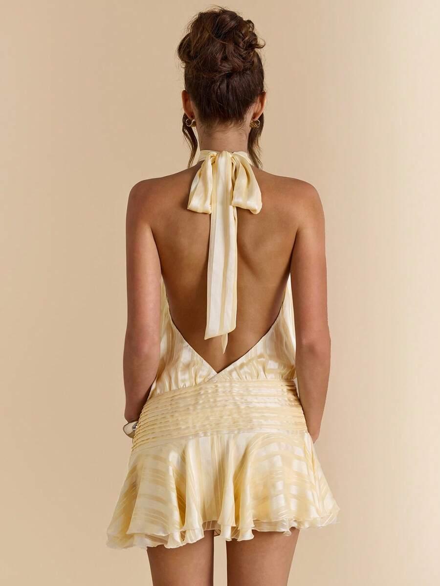 SHEIN MINI SUKIENKA ODKRYTE PLECY S06__S