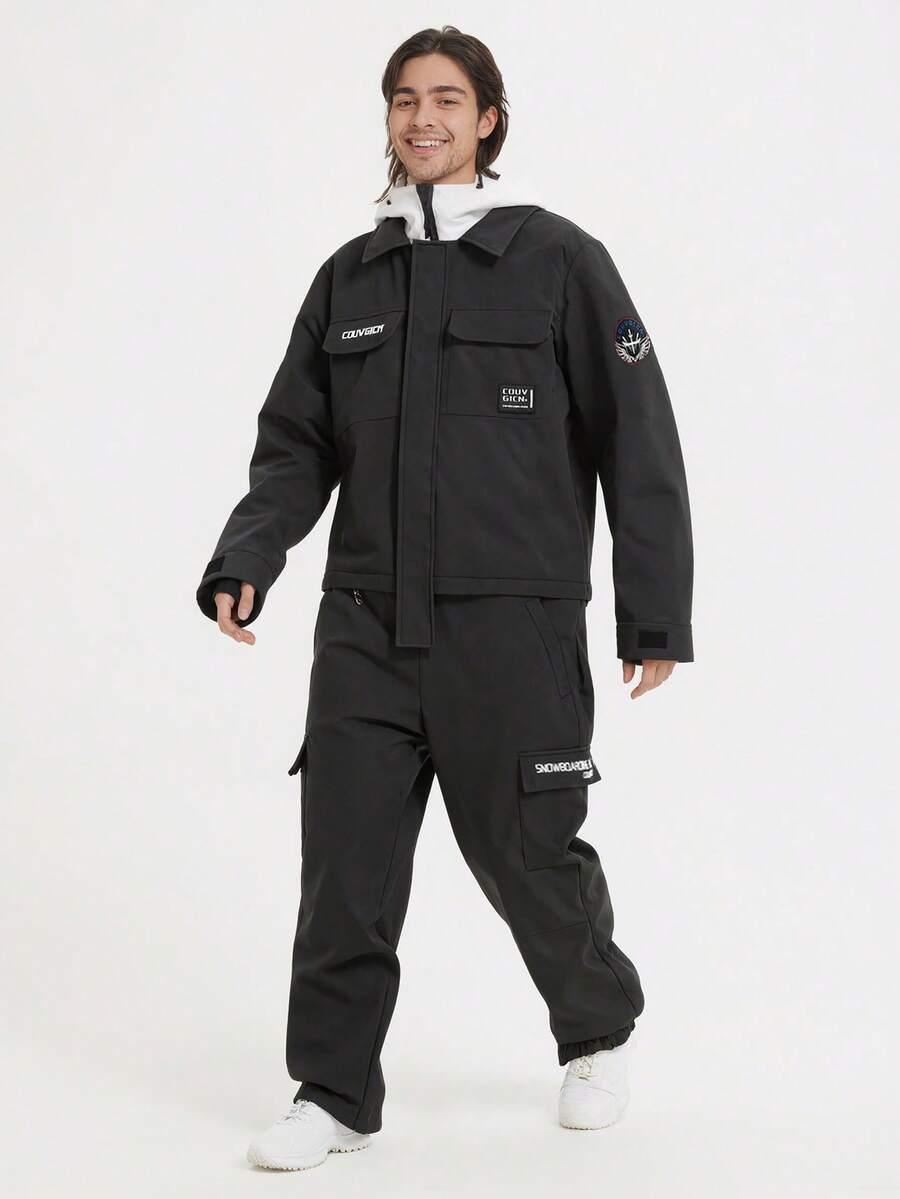 SHEIN CZARNY KOMBINZON NARCIARSKI W01__M