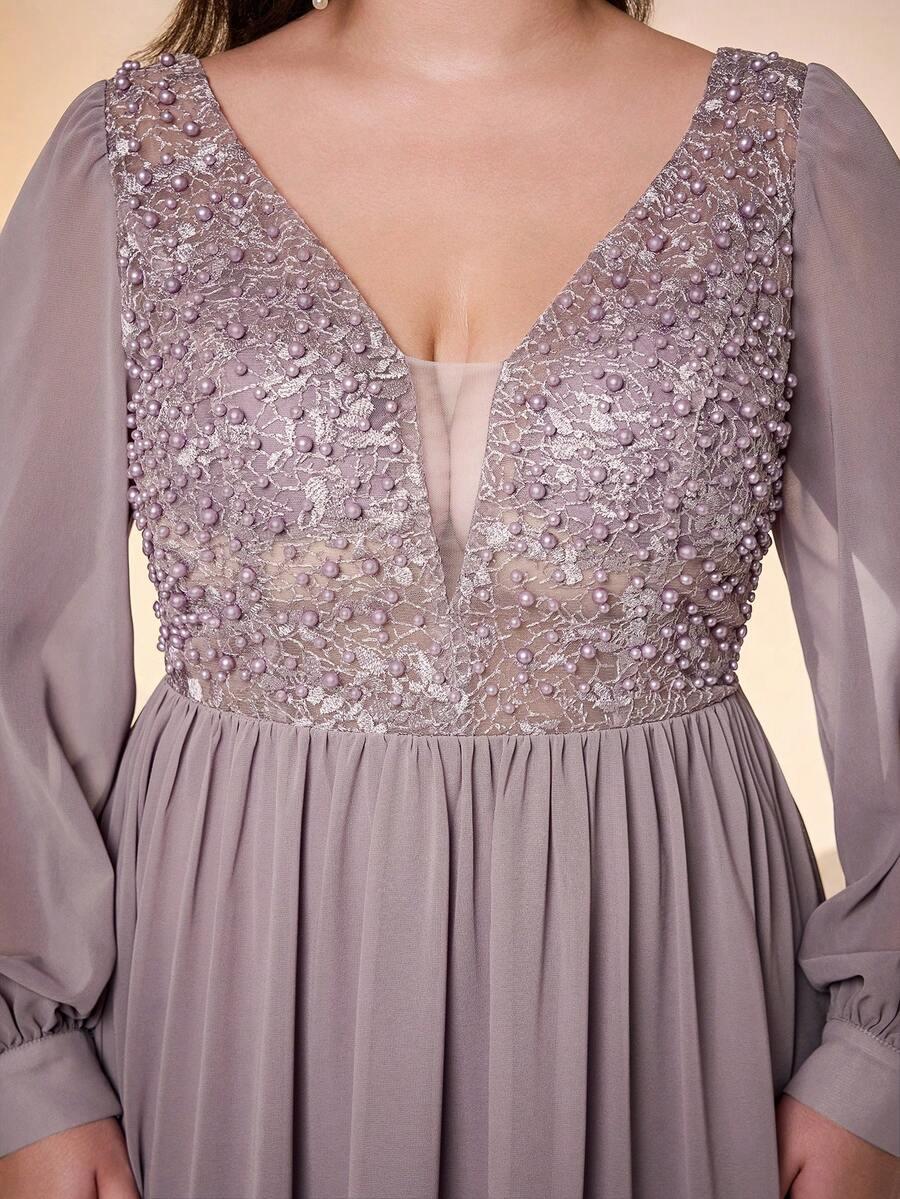 SHEIN FIOLETOWA MAXI SUKIENKA ZDOBIENIE S09__48