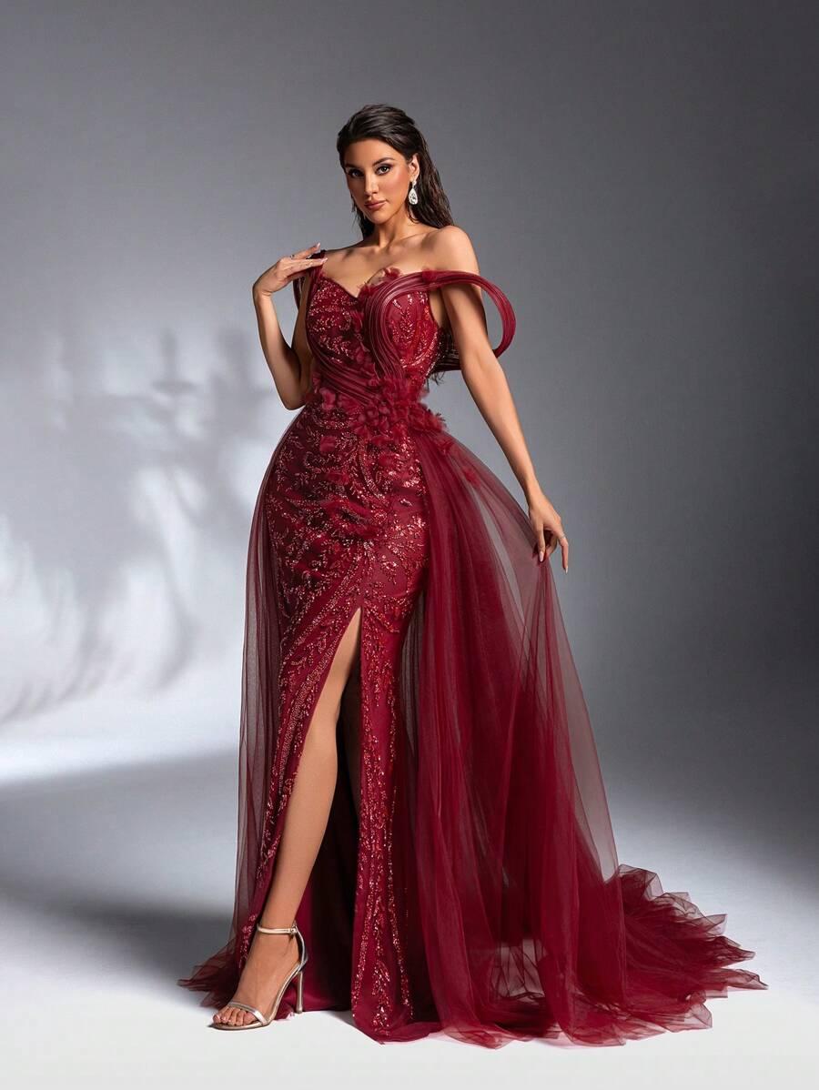 SHEIN BORDOWA MAXI SUKIENKA S06__XL