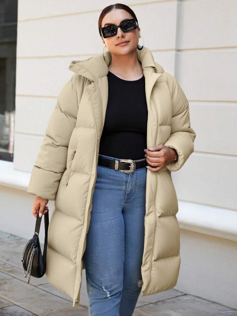 SHEIN BEŻOWA PIKOWANA KURTKA W01__XXL