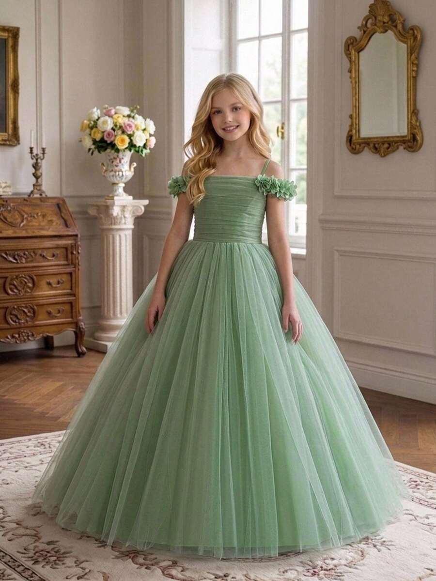 SHEIN ZIELONA SUKIENKA TIUL S06__122/128