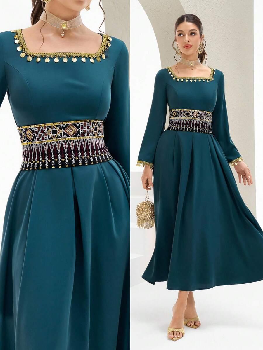 SHEIN ZIELONA MAXI SUKIENKA