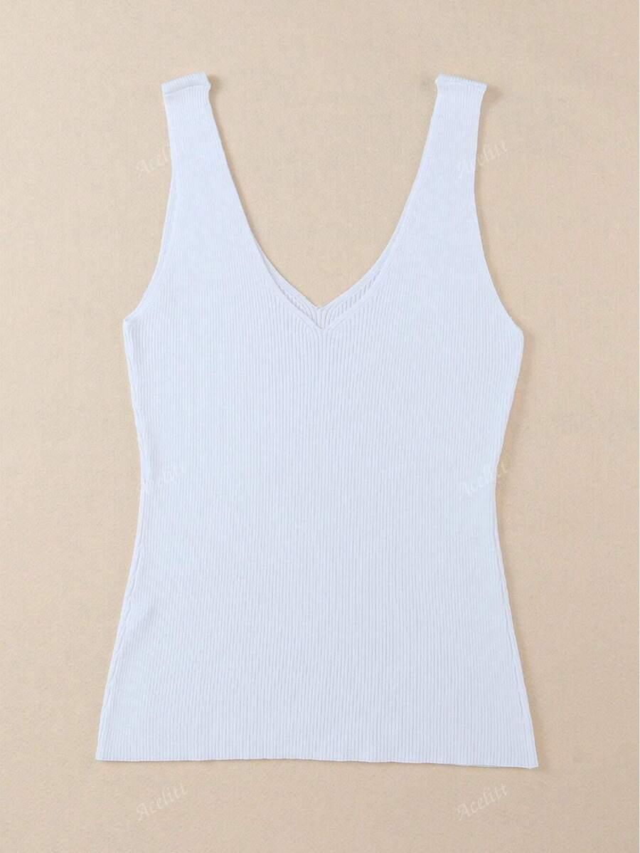 SHEIN BIAŁY DZIANINOWY TOP S06__S