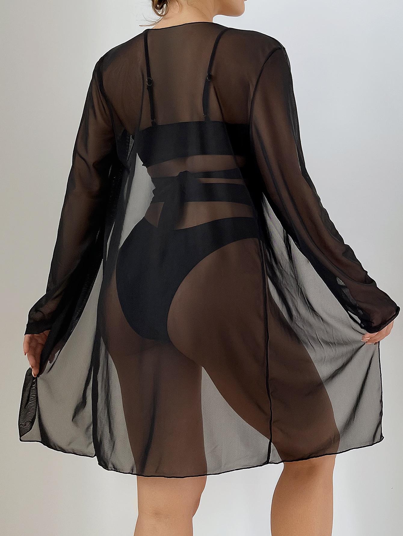 SHEIN DWUCZĘŚCIOWY KOSTIUM KĄPIELOWY NARZUTKA KOMPLET S09__M