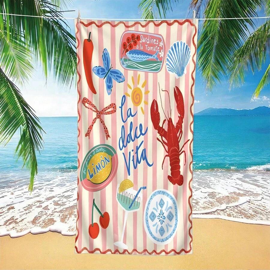 SHEIN RĘCZNIK PLAŻOWY NADRUK S07__120X180CM