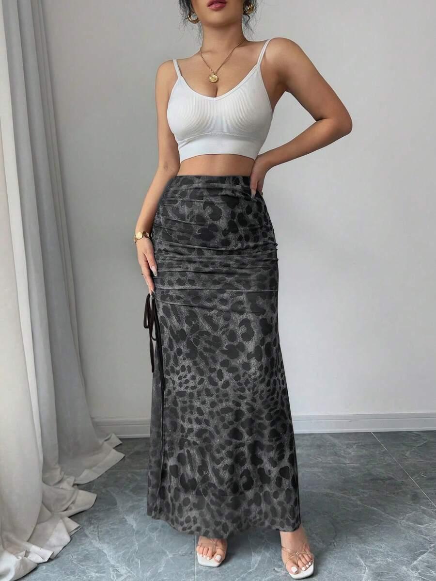 RAFFERIZA MAXI SPÓDNICA ANIMAL PRINT S06__L