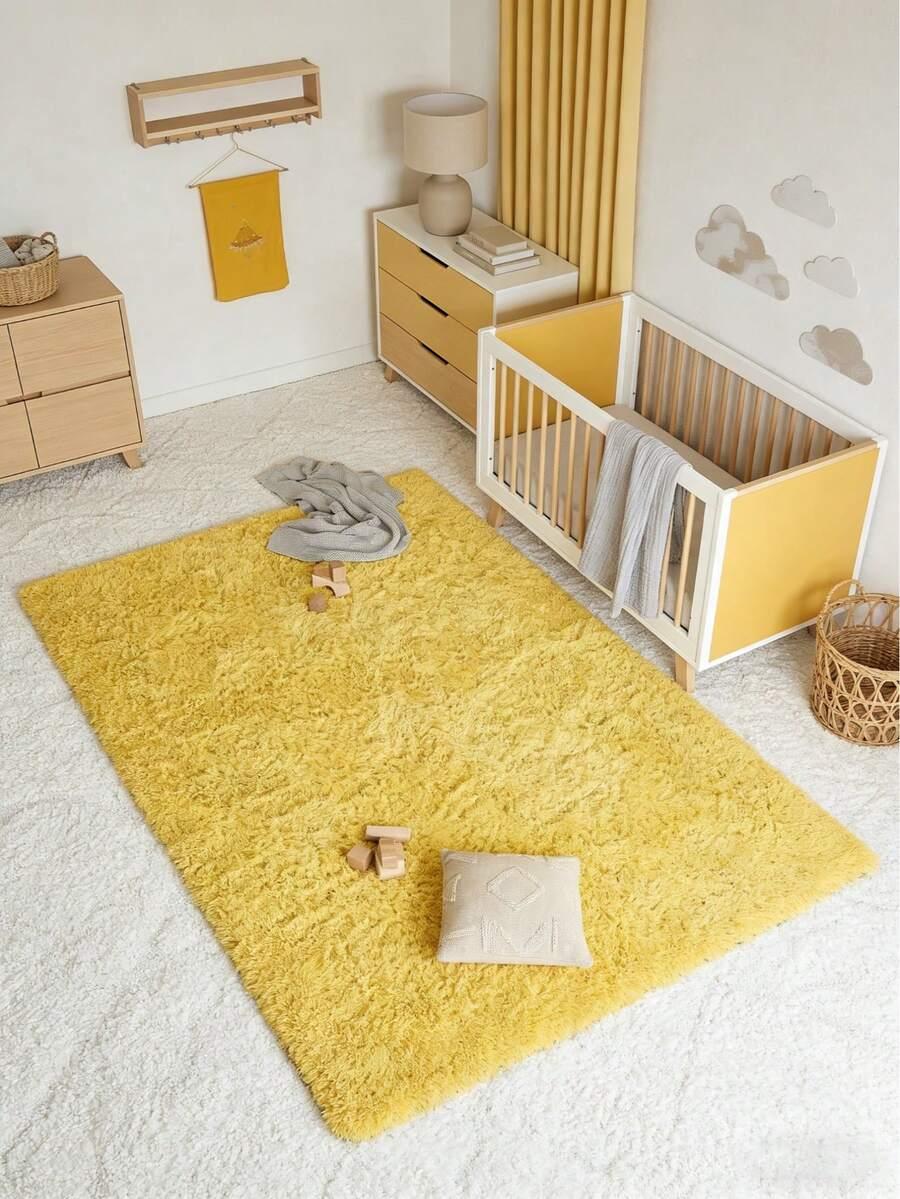 SHEIN ŻÓŁTY DYWAN FUTRZANY S07__60X90