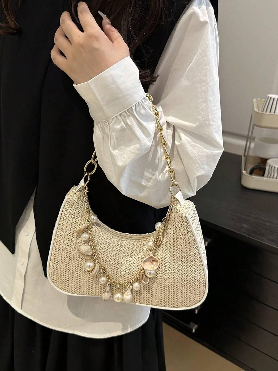 SHEIN BEŻOWA TOREBKA NA RAMIĘ S07__20X26
