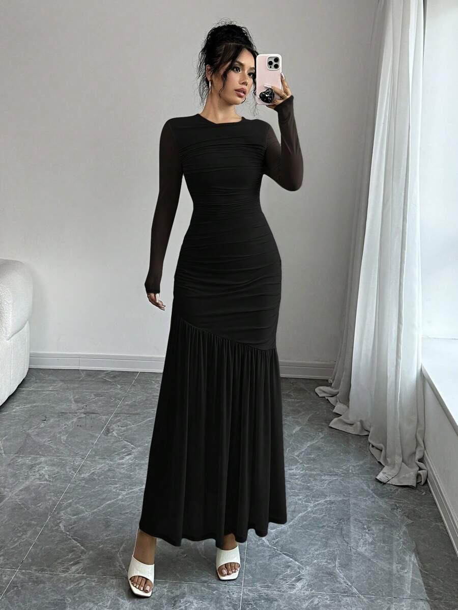 FIRERIE CZARNA MAXI SUKIENKA S06__M