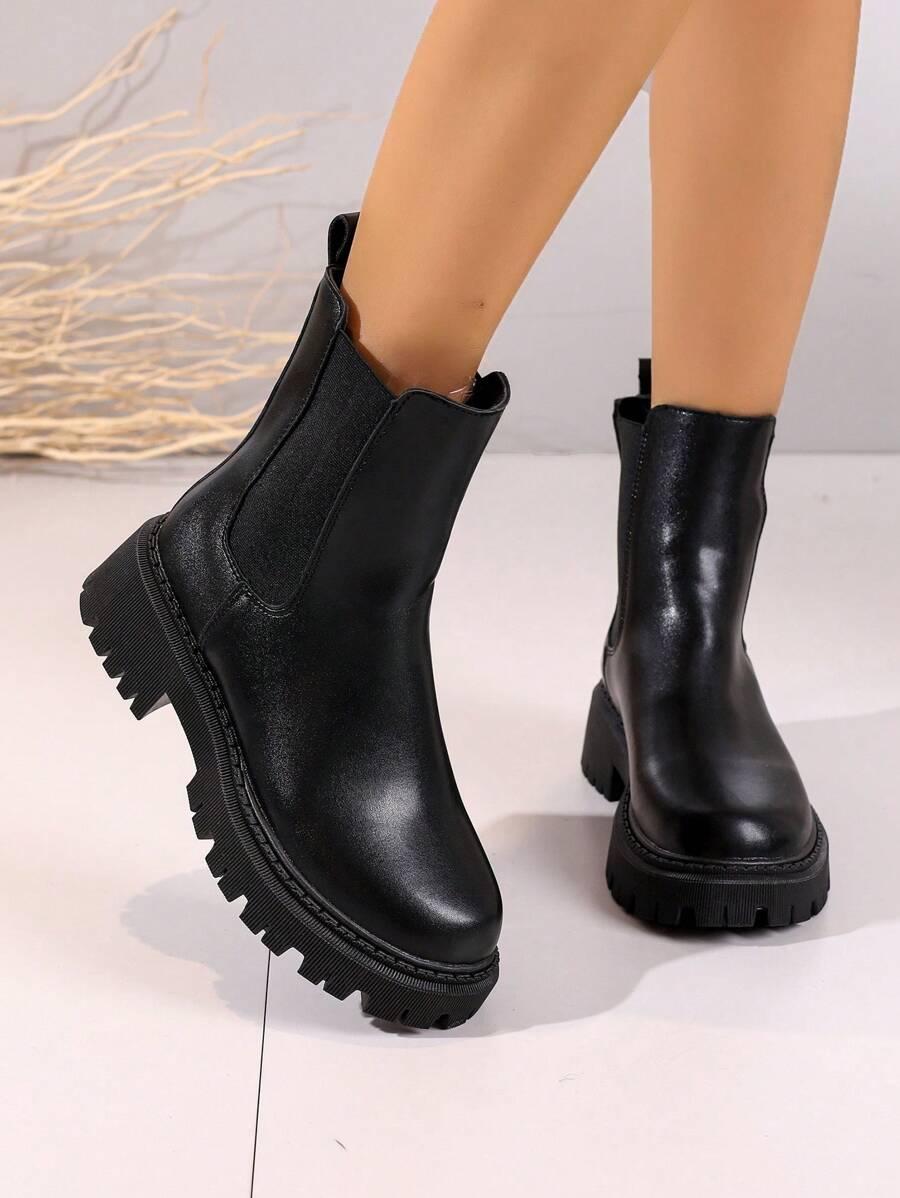 SHEIN CZARNE BOTKI IMITACJA SKÓRY W01__39