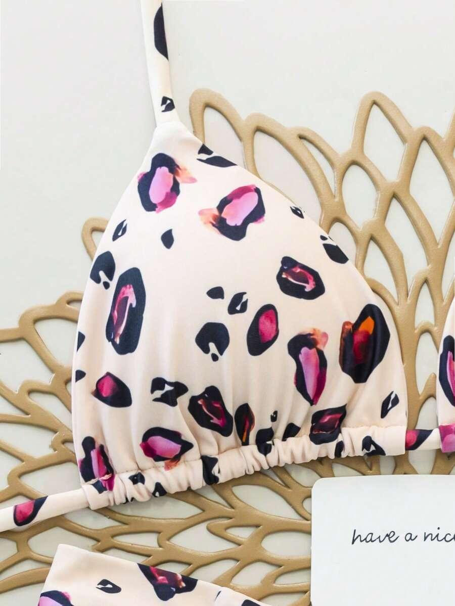 SHEIN DWUCZĘŚCIOWY STRÓJ KĄPIELOWY PRINT S09__L