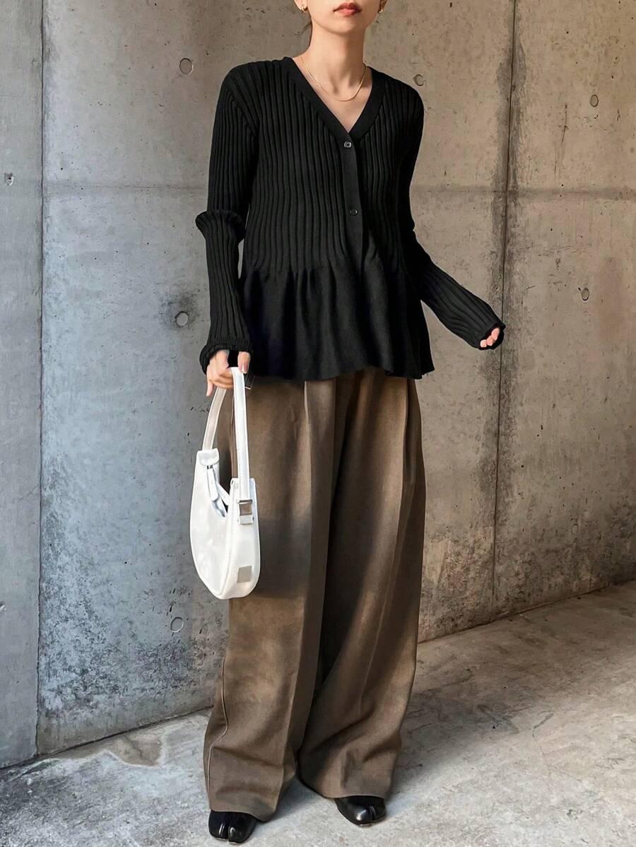 SHEIN CZARNY SWETER GUZIKI S06__XL