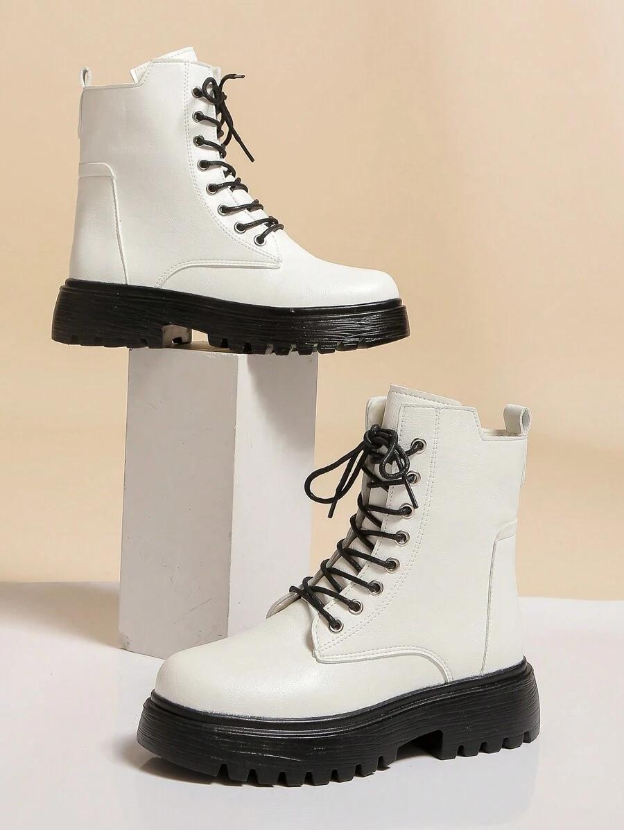 SHEIN BIAŁE BOTKI IMITACJA SKÓRY W01__38
