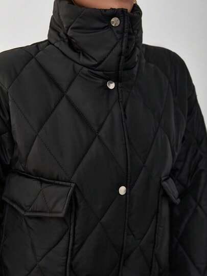 SHEIN CZARNA PIKOWANA KURTKA W01__S
