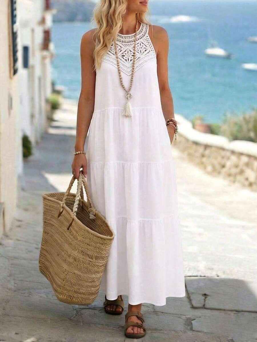 SHEIN BIAŁA SUKIENKA HAFT S06__M