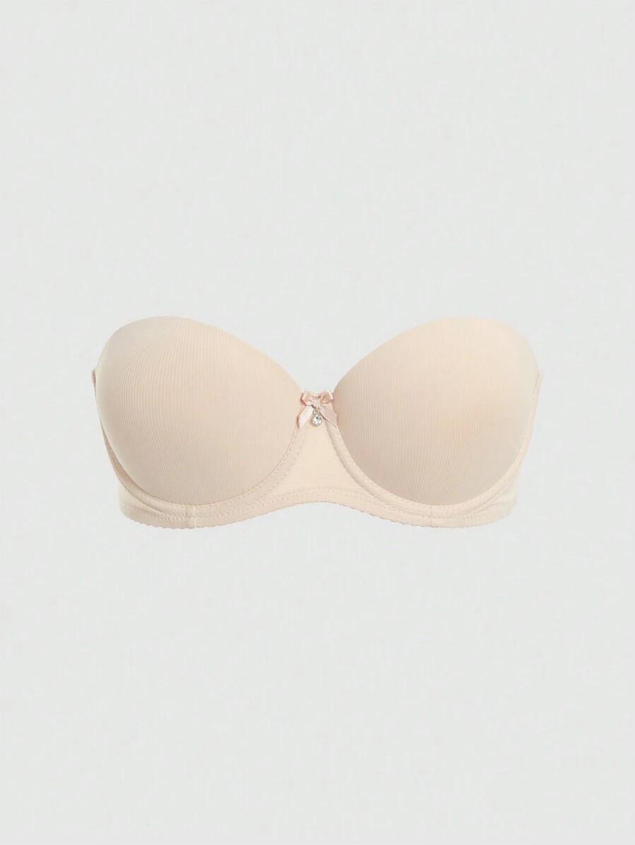 SHEIN BEŻOWY BIUSTONOSZ ODPINANE RAMIĄCZKA FISZBINY PK01__75B