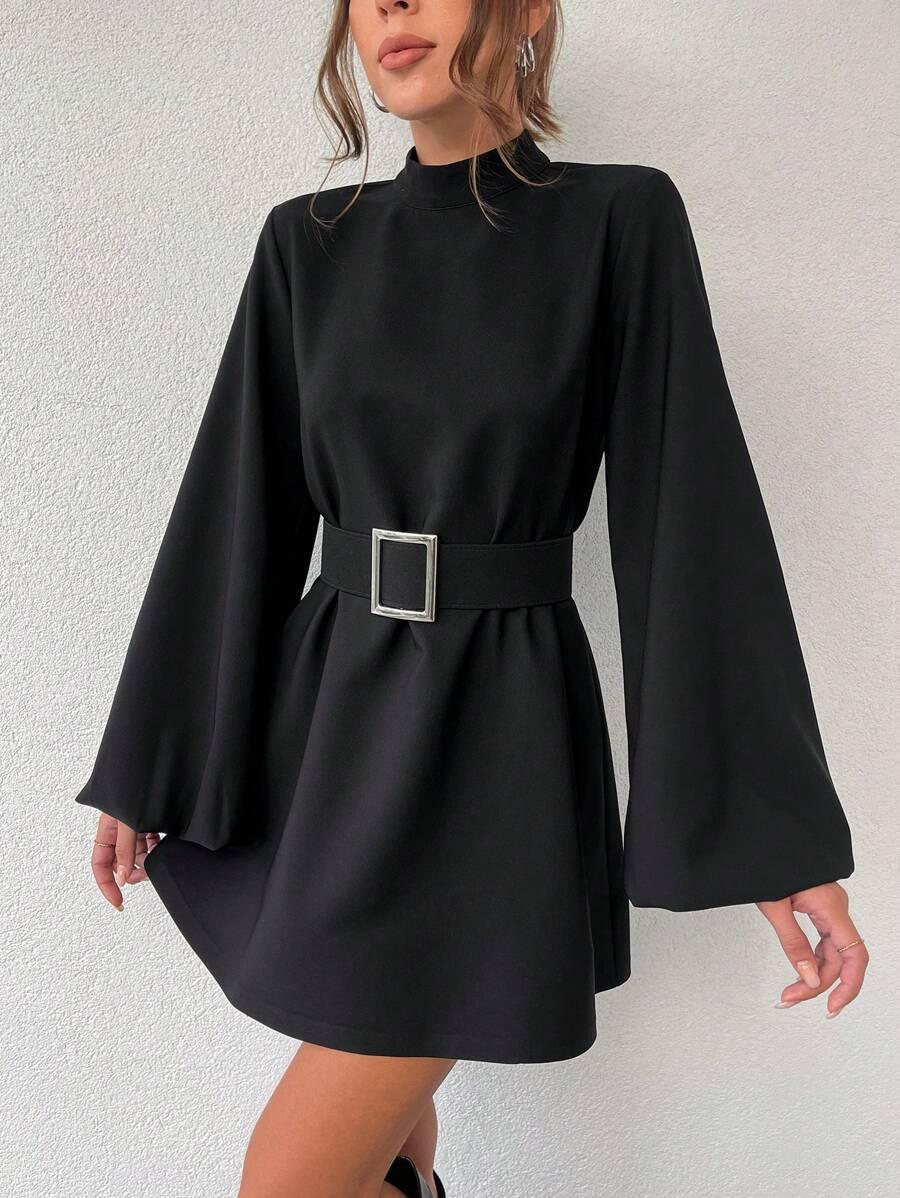 SHEIN MINI TRAPEZOWA SUKIENKA STÓJKA PK01__L
