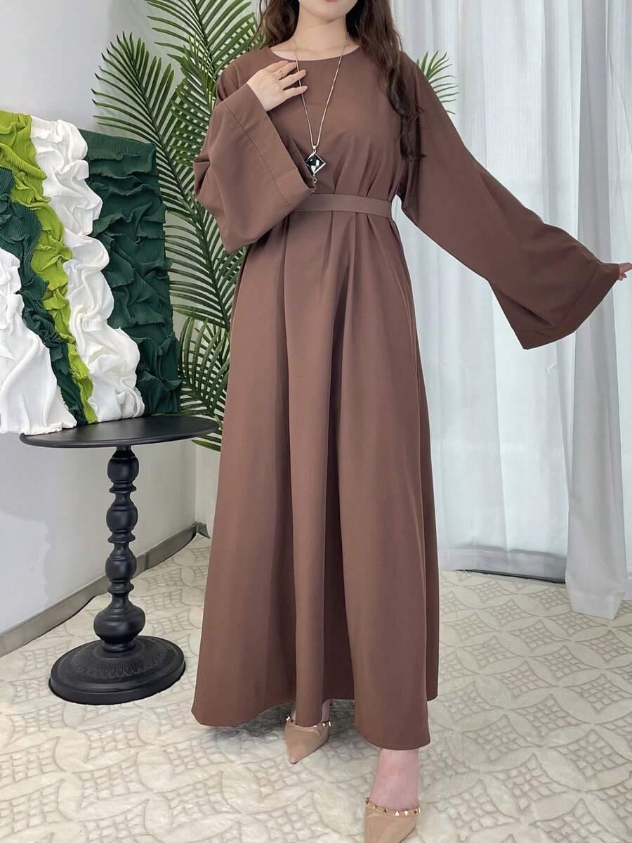 SHEIN BRĄZOWA SUKIENKA MAXI